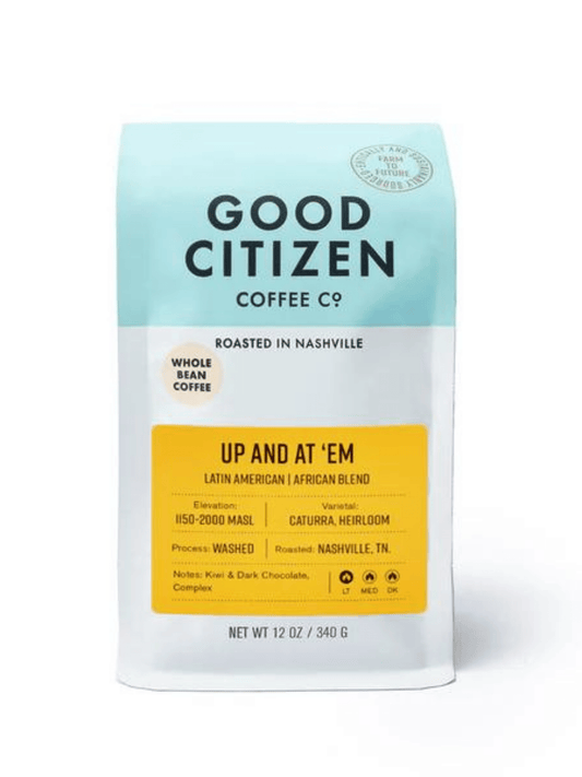 Whole Bean Coffee - Up and At 'Em, 12 oz